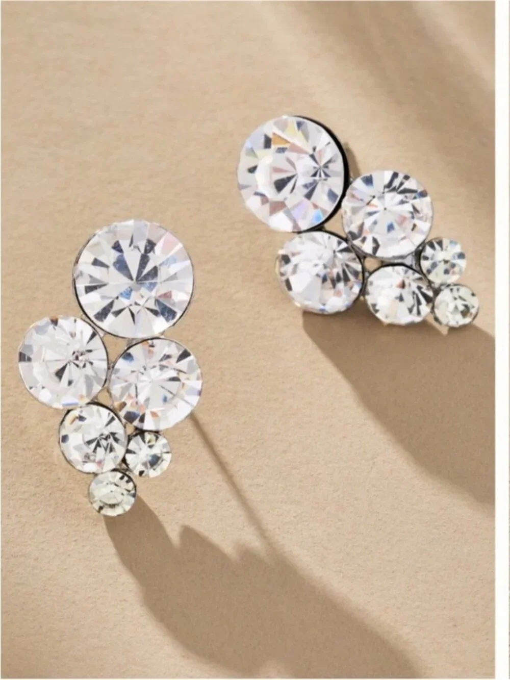New! Anthropologie 14K Gold Plated Crystal Cluster Post Earrings NWT